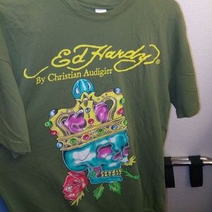 Ed Hardy skull king shirt
